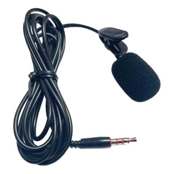 Microfono De Celular Con Clip De Solapa 3.5mm Con Antipop Color Negro