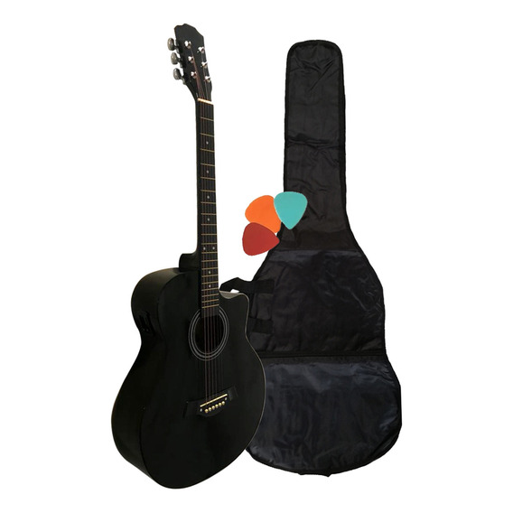 Guitarra Acustica Electroacústica Acero Sunset Funda + Puas