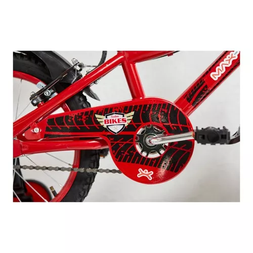 Bicicleta Boy Rodado 16 Con Ruedas Desmontables Max You Color Rojo