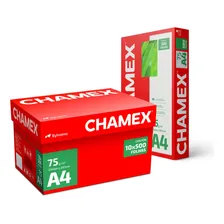 Papel Sulfite Chamex A4 75g Caixa Com 10 Pacotes 500 Folhas Cada Profissional Sustentável 210x297mm