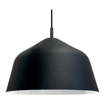 Colgante Campana Negra 40cm Apto Led E27 Deco Moderno Fz