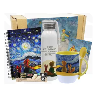 Caja De Regalo Principito/mug Van Gogh/cuaderno/botella
