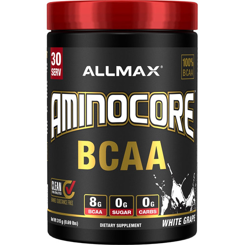 Allmax Aminocore Bcaa Aminoácidos Esenciales 30 Servicios Sabor Uva blanca