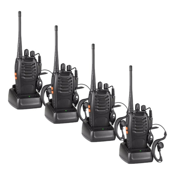 4 Radios Comunicacion Profesional 2 Vias + Manos Libres