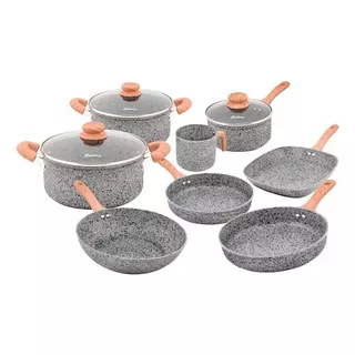 Set X 11 Cacerola Sarten Wok Jarro Bifera Granito Stone