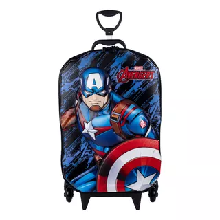 Mochila De Carrinho Capitão America Infantil Rígida Em 3d