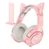 Audifonos Gamer Onikuma K9 Rosado Pink Orejas Gato Pc