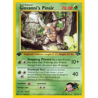 Giovanni's Pinsir 24/132 Carta Pokemon Gym Challenge