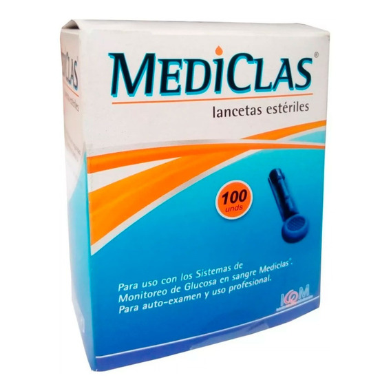 Lancetas Estériles Glucometria Mediclas 100 Uds.