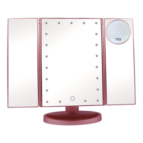 Espejo De Maquillaje Con Luz Led Duga D160 Color del marco Rose gold