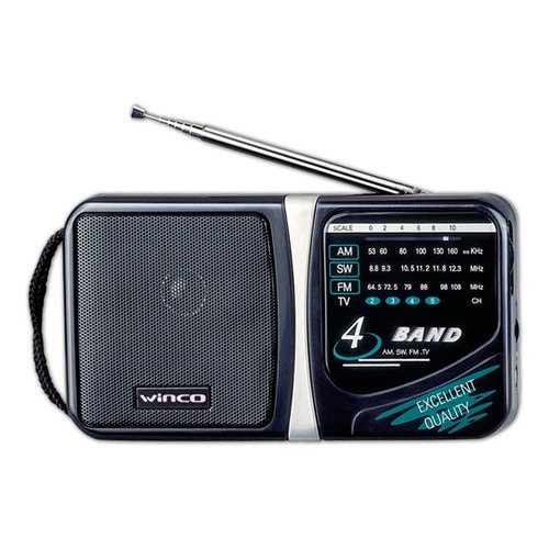 Radio Portatil Am Fm Winco W204 De Mano 4 Bandas A Pilas Ep 220V