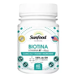 Biotina Vitamina B7 450g 60 Caps Sunfood Clinical