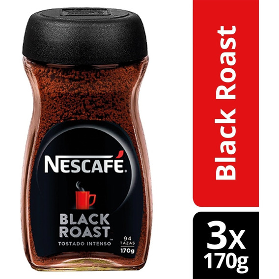 Café Nescafé® Black Roast 170g X3 Frascos