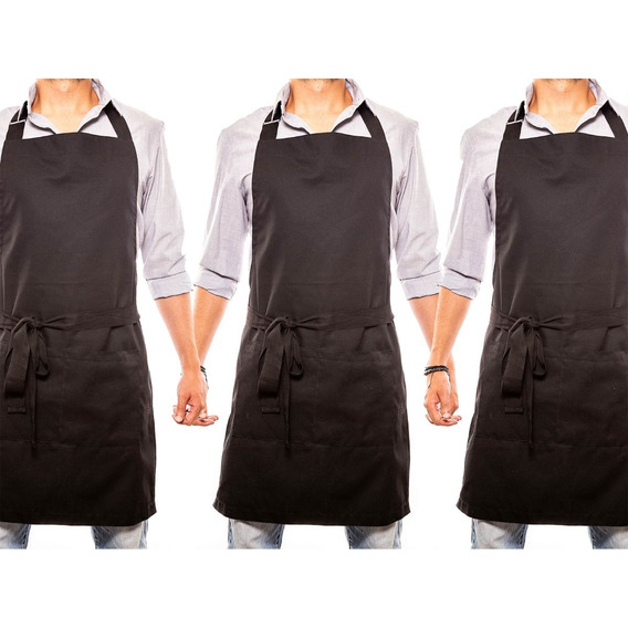 3 Pack Mandil-delantal De Gabardina Para Chef, Restaurante