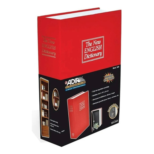 Caja Fuerte Seguridad Tipo Libro Adir 328 Color Rojo