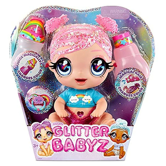 Mga's Glitter Babyz Dreamia Stardust Baby Doll Con 3 Magico