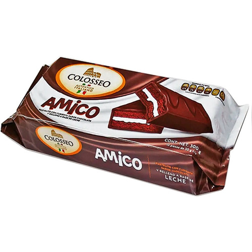 Pastelito Relleno Colosseo Amico 10 Chocolates Con Leche