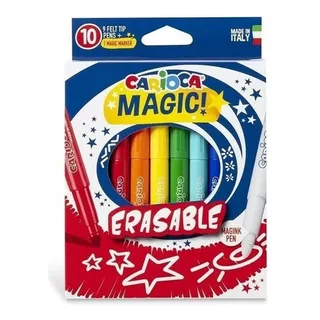 Marcadores Magic Borrables X10 Colores Carioca 