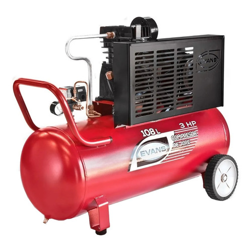 Compresor de aire eléctrico Evans E150ME300-108 monofásico 108L 3hp 220V 60Hz rojo