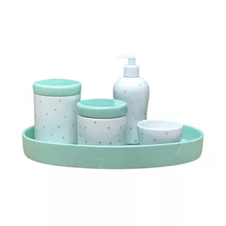 Band Ov Verde Kit Higiene Bebe Porcelana 4p Poa Verde Bebe