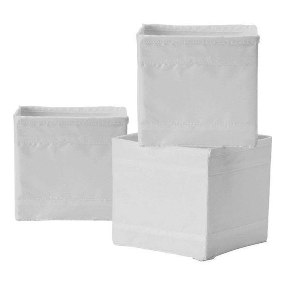 Set 3 Cajas Organizadoras 14x14x13cm Plegables Impermeables