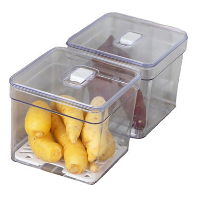 Kit 4 Organizador De Geladeira 2,8 Litros Tela Cozinha Fresh