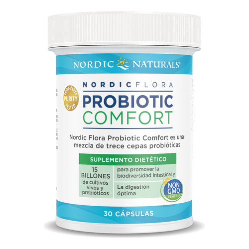 Nordic Naturals Probiotic Comfort - Probioticos 30 Cápsulas Sabor Sin Sabor