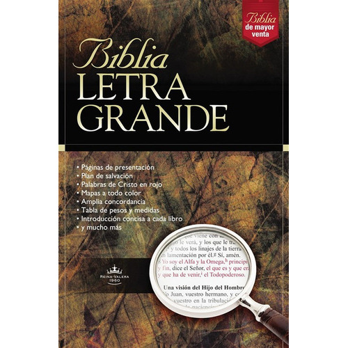 Biblia Letra Grande-rv 1960, De Rvr 1960- Reina Valera 1960. Editorial Grupo Nelson, Tapa Dura En Español