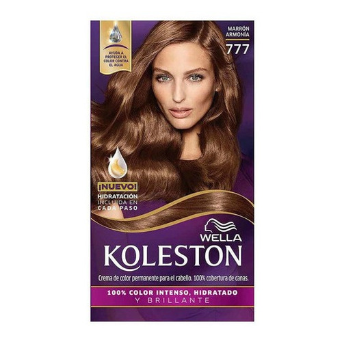 Kit Tinte Wella  Koleston Coloración en crema tono 777 marrón armonía para cabello