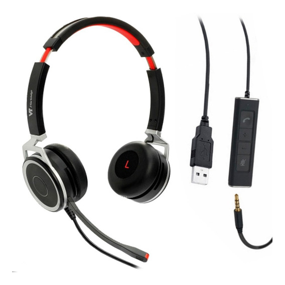 Vincha Cabezal  Usb + 3.5 Mm Vtx208 Auricular Hd Call Center