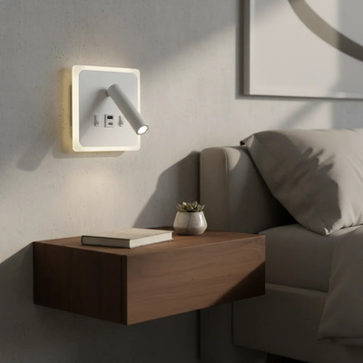 Aplique Lumo Led Blanco Ø16cm Minimalismo Con Puerto Usb/c Blanco