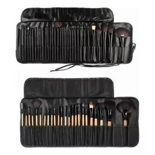 Set 32 Brochas De Maquillaje Profesional Color Negro