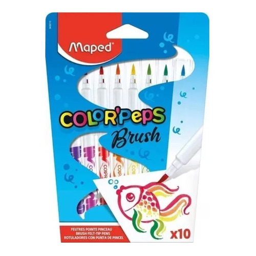 Marcadores Maped Colorpeps Brush Punta Pincel X 10 848010