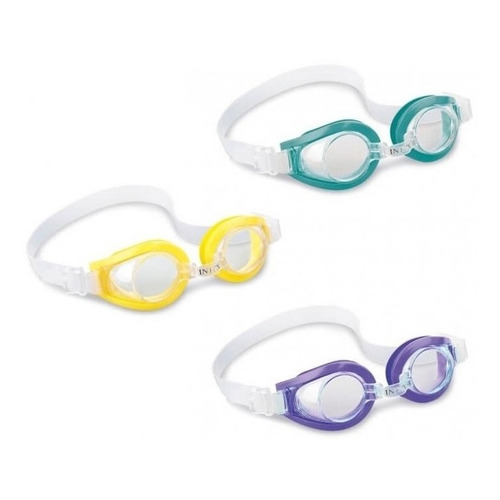 Goggles Infantiles Ovalados Para Natacion Niños Intex Full Color Azul