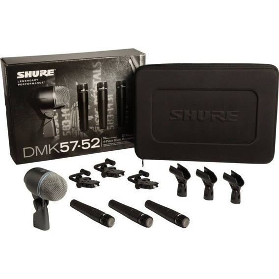 Kit De Micrófonos Shure Dmk57-52 Para Batería Con Maletín Color Negro