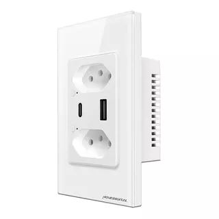 Tomada Inteligente Wifi Usb Dupla 3 Pinos Smart Novadigital S2c-usb-c Alexa Tuya Smart Life 110v 220v Branca