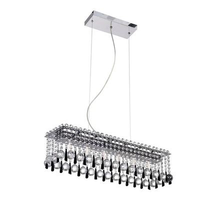 Lampara Colgante 6 Luces Linea Black Cristal Apto Led Pal