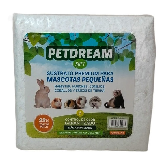 Sustrato Papel Pet Dream Soft 570g Hamster Erizos Conejo -ar