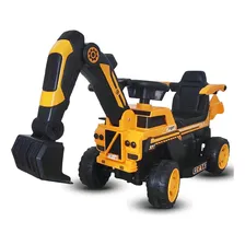 Trator Elétrico Infantil Escavadeira Pedal Carregador Bivolt Pá Luz Led Música 6V