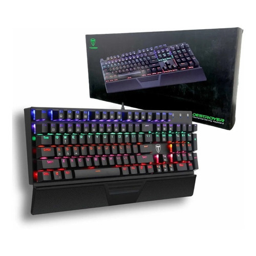 Teclado Mecanico T-dagger Destroyer Rainbow S/red- Color del teclado Negro