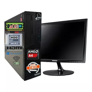 Cpu+monitor 19 Lenovo M79 A4-8350b 4gb 500gb Hdd Wifi Hdmi