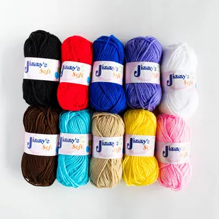 Estambre Jimmy's Soft Liso 10 Madejas C/50 Gramos Selanusa Color Multicolor