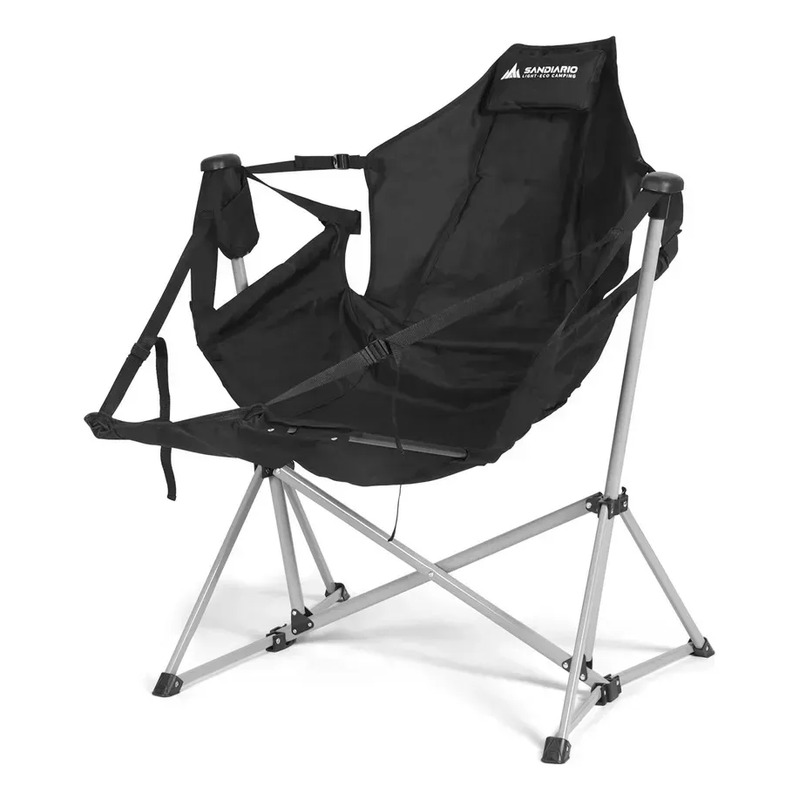 Sandiario Cadeira De Balanço Camping Dobrável Relax Preto Cadeira Suspensa Sandiario Cadeira De Balanço Camping Dobrável Relax Preto Cadeira Suspensa