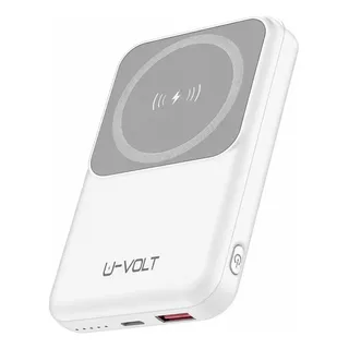 Power Bank Inalámbrica Compatible Con Magsafe Magnética Carga Rápida Pd 22.5w Batería Portátil 10000mah U-volt Blanco