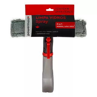 Rodo Limpa Vidro Mop 3 Em 1 Spray Reservatório 240ml Limpeza