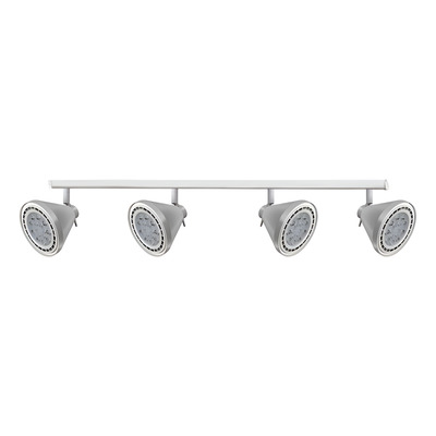 Riel 1 Metro 4 Spot Conico Blanco Apto Led Ar111 Moderno