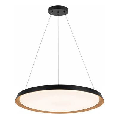 Colgante Nordic R Led Negro Madera Control Remoto Dimer Negro/madera