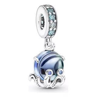 Charm Colgante Pulpo Tierno De Cristal Murano Color Azul