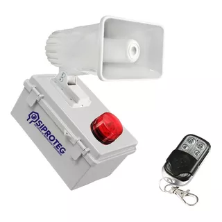 Alarma Vecinal 1 Control Rf Ahuyenta Sirena 30w Estrobo Rojo