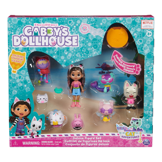 Set Viajeros Figura Gabby, 5 Gatitos, Sorpresas Y Accesorios